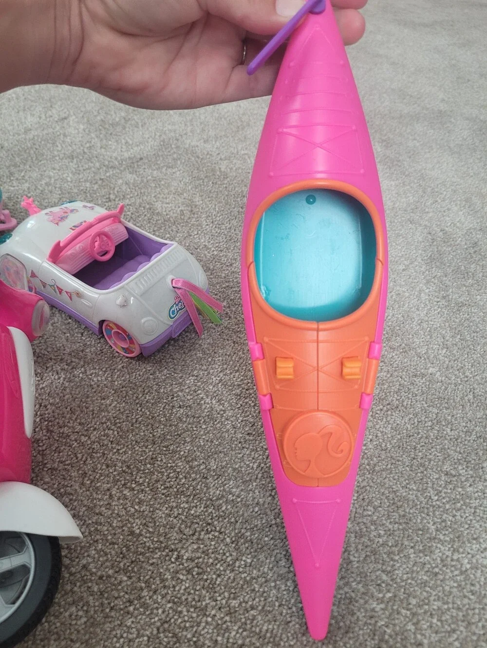 Barbie Pink Scooter and Colorful Vehicle Playset